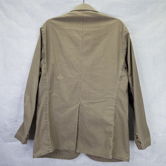 LL Bean Sport Coat Mens 40R Khaki Safari 2 Button Cotton Unlined Blazer Jacket - Picture 10 of 16